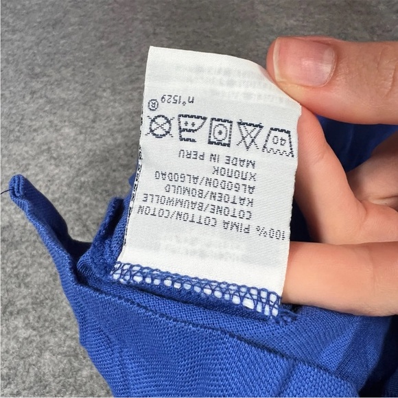 POLO Golf Ralph Lauren Top Size Large Mens Blue Long Sleeve Collared Pima Cotton - Picture 8 of 12